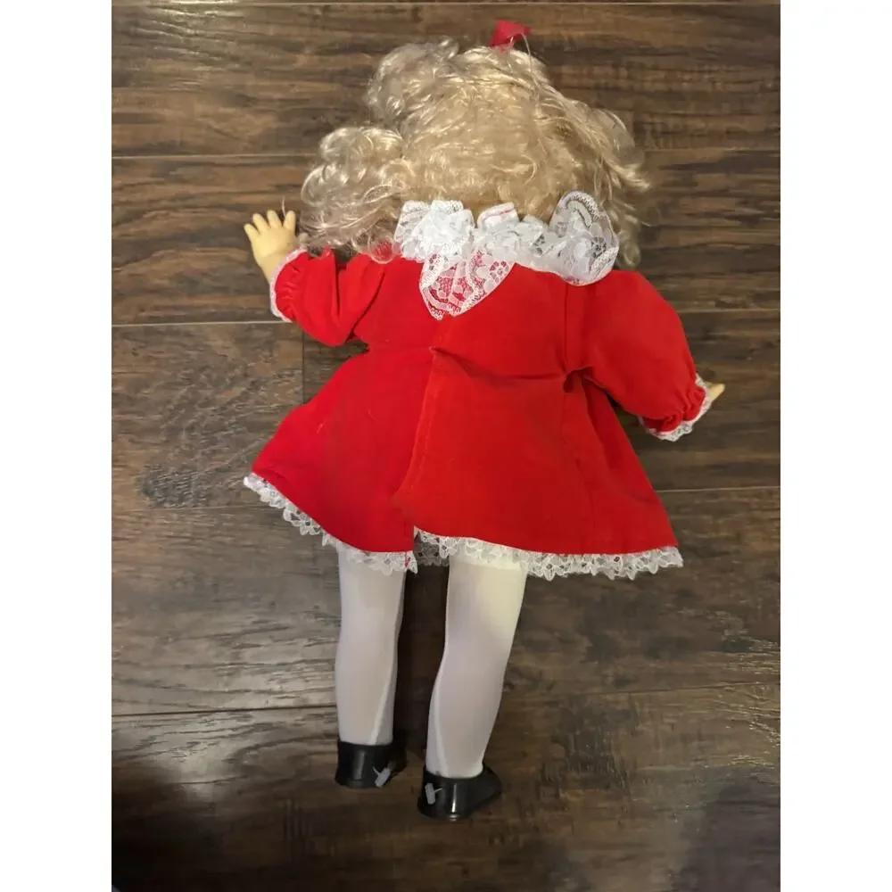 Vintage 90’s Soft Body Doll 17 Inch Blonde Hair and Velvet Dress Haunted House